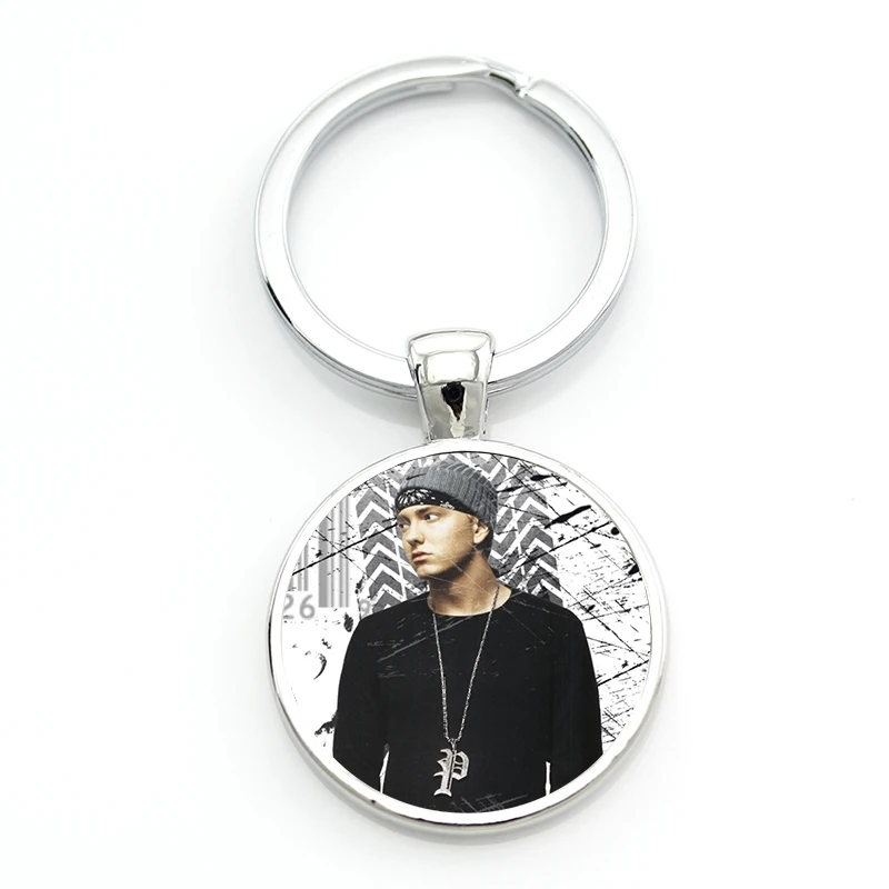 TAFREE, винтажный брелок Eminem для мужчин и женщин, крутой хип-хоп рэп певец, стеклянный кабошон, брелок для ключей, держатель для автомобильных сумок, ювелирное изделие CT32 - Цвет: CT39