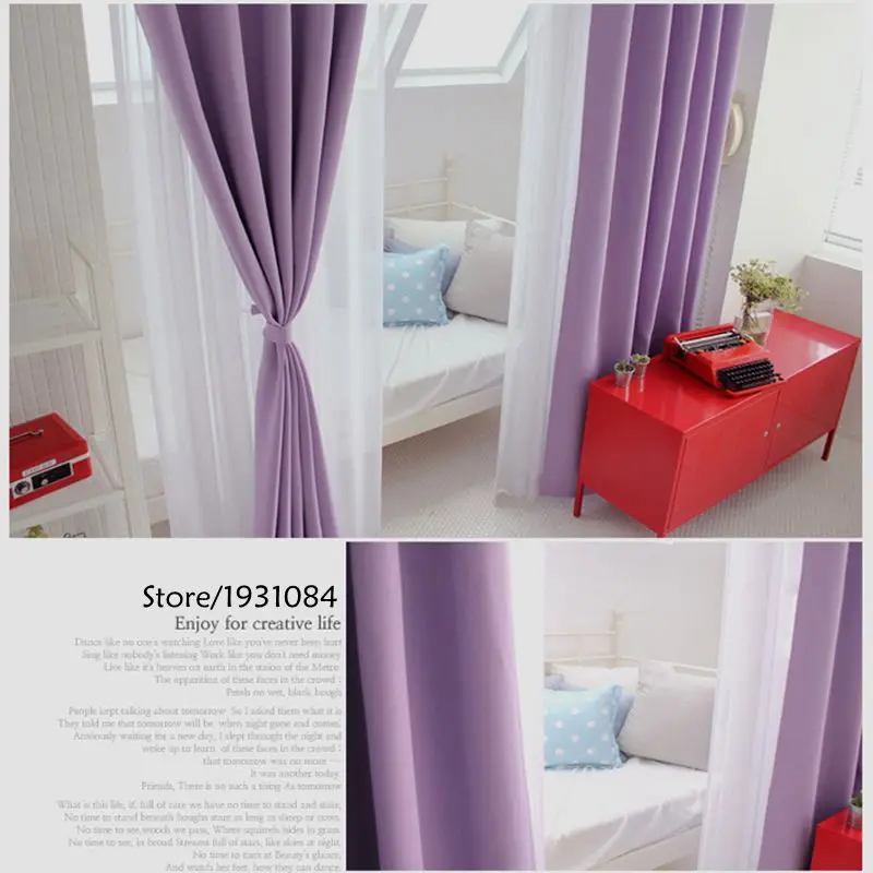 Корейская фиолетовая Затемняющая занавеска s для гостиной спальни кухни