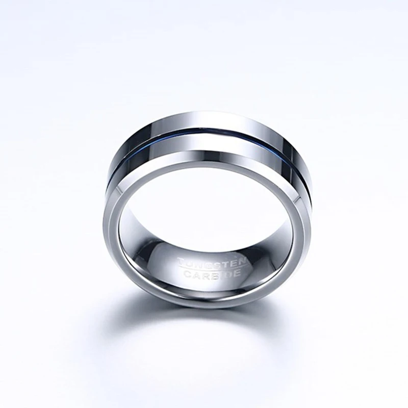 100% Tungsten Carbide Rings for Men 8mm Width Top Quality Male Wedding Jewelry Hot Sales USA | Украшения и аксессуары