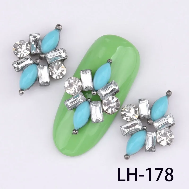 LH-178 10 шт. дизайн ногтей горный хрусталь драгоценный камень серии украшения Корона Роза Рождественская елка 3D Гламурные ногти аксессуары LH178-189 - Цвет: LH-178