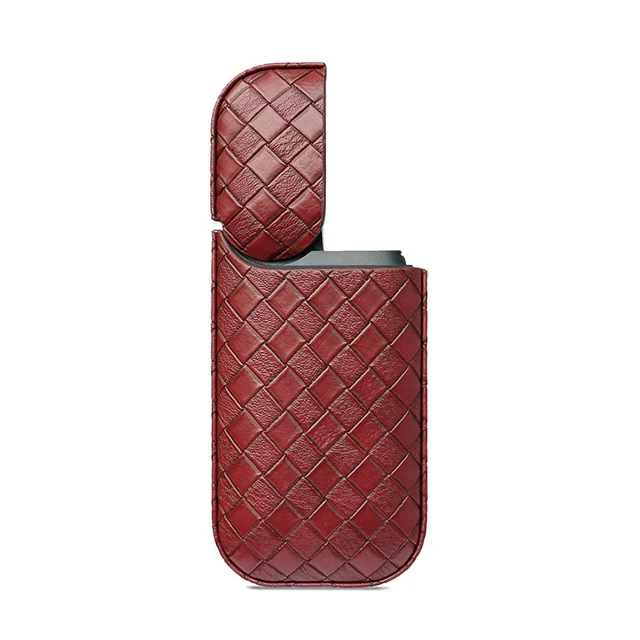 Плетеный чехол из искусственной кожи для IQOS, чехол для IQOS 2,4 Plus E ciget II III, универсальный чехол для переноски - Цвет: Brown