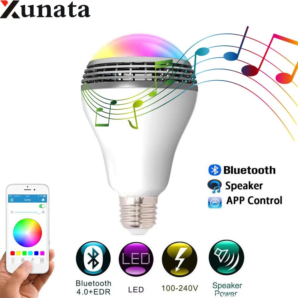 Умная лампа RGB E27 с поддержкой Bluetooth 4 0 и регулировкой яркости|Светодиодные лампы