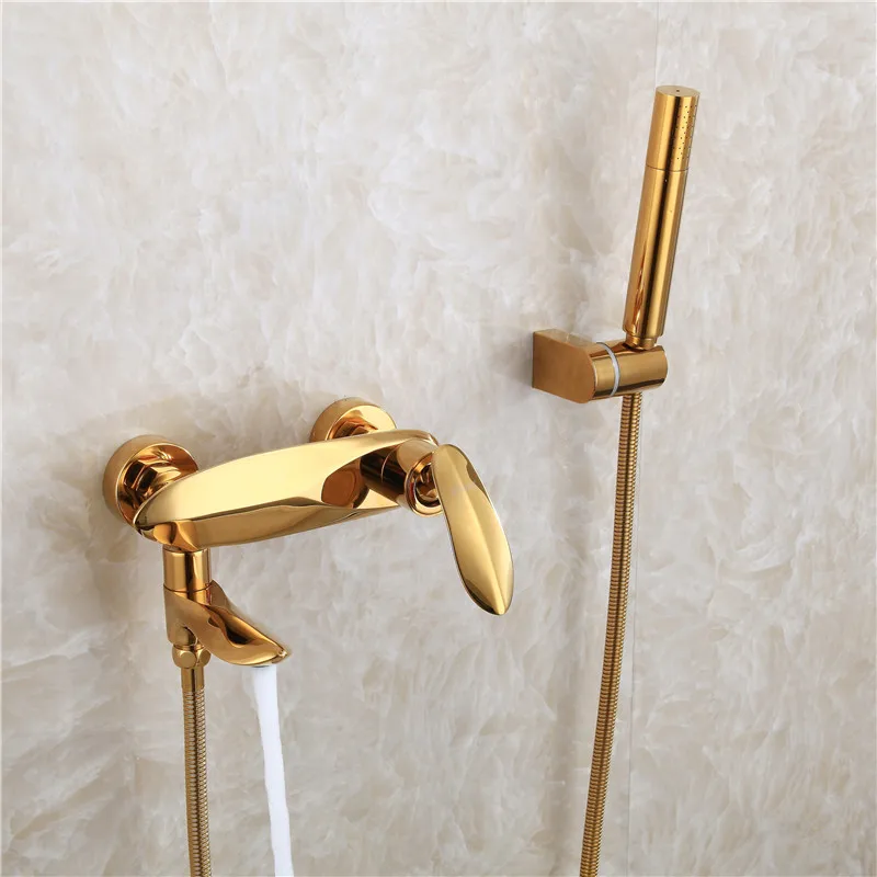 

copper is aureate bath crock shower cold and hot mixer water bibcock hang wall bath crock flower asperses simple gold faucets