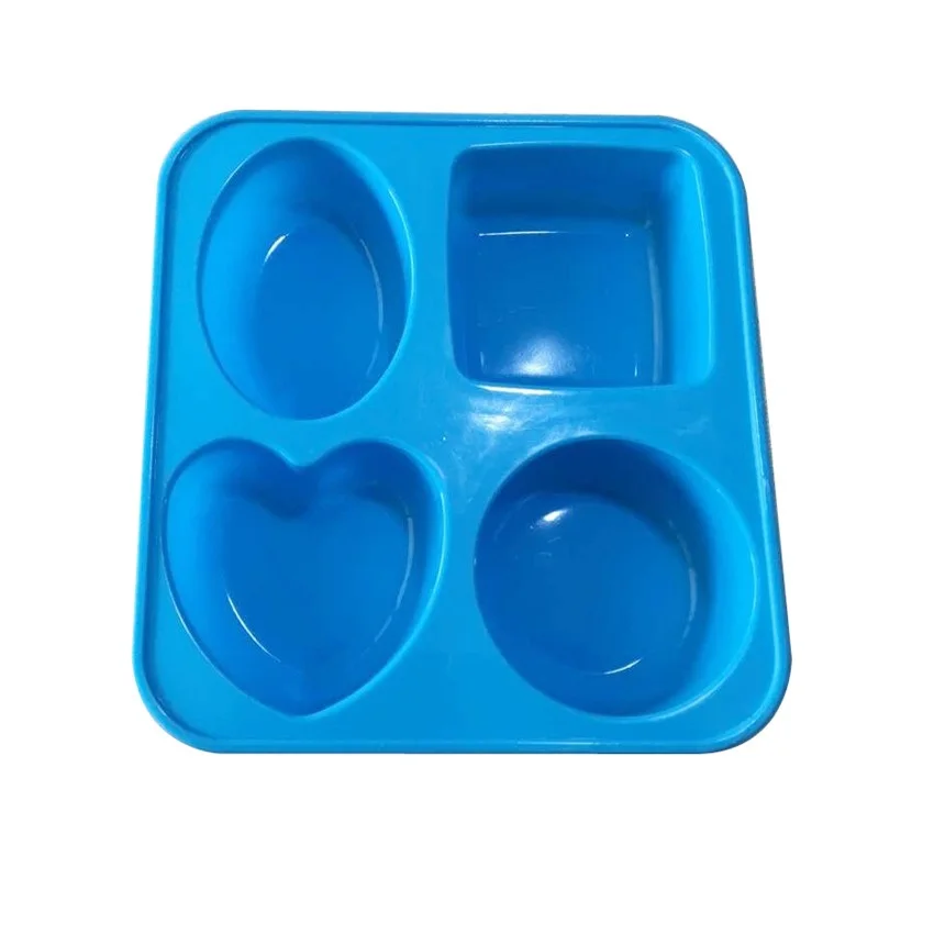Форма для мыла с 4 полостями круглая овальная квадратная геометрическая форма