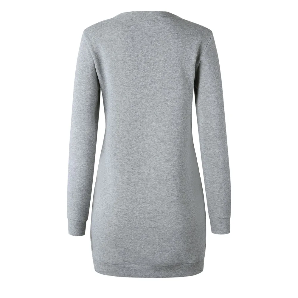 Женское длинное Фланелевое платье свитшот с длинным рукавом|Женские толстовки и