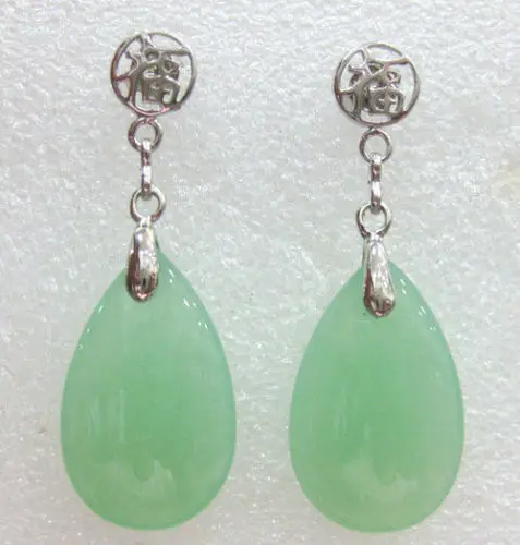 Бесплатная доставка&gt Очаровательные женские светло-зеленые серьги с нефритовой