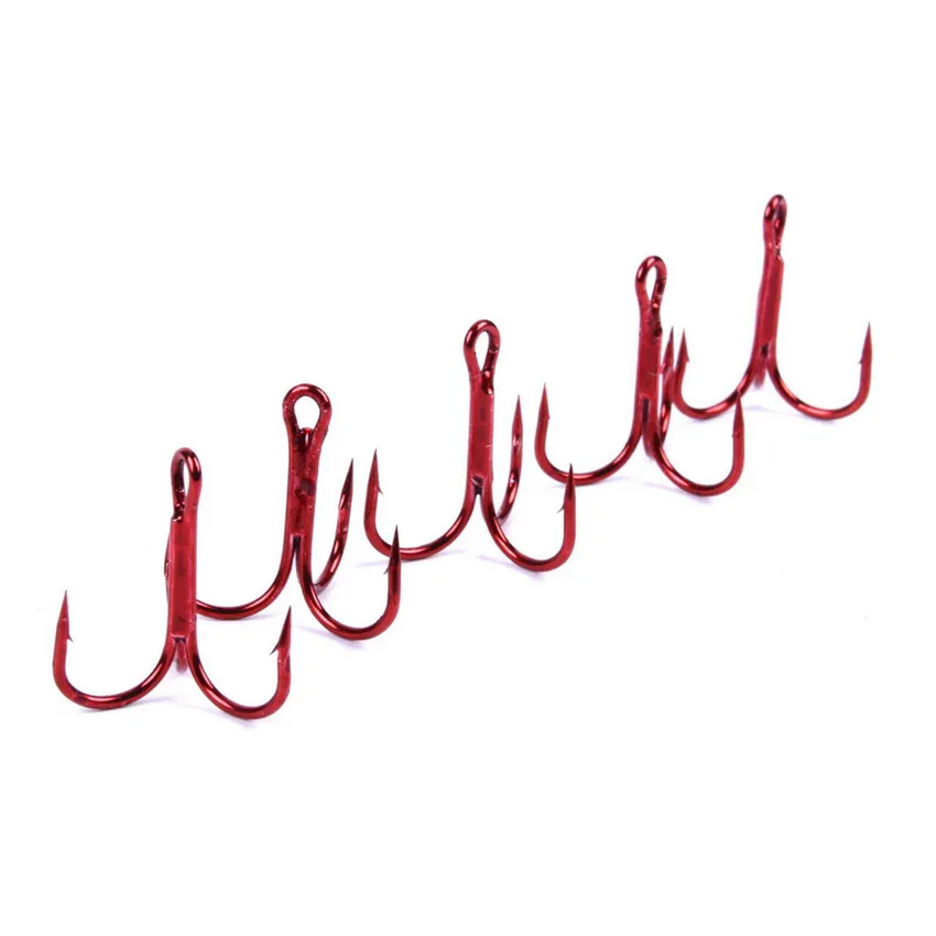 100 шт. прочные рыболовные снасти с тройным крючком размер 2 #-8 # | Спорт и