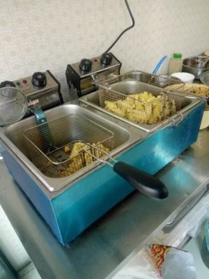 Электрическая Фритюрница большой емкости грелка машина двойной цилиндр Жареная