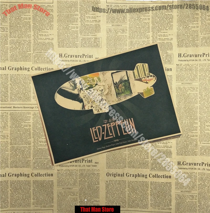 ВИНТАЖНЫЙ ПЛАКАТ Led Zeppelin крафт-бумага ретро-рок постер классический старый группа Ретро плакат 42X30CM