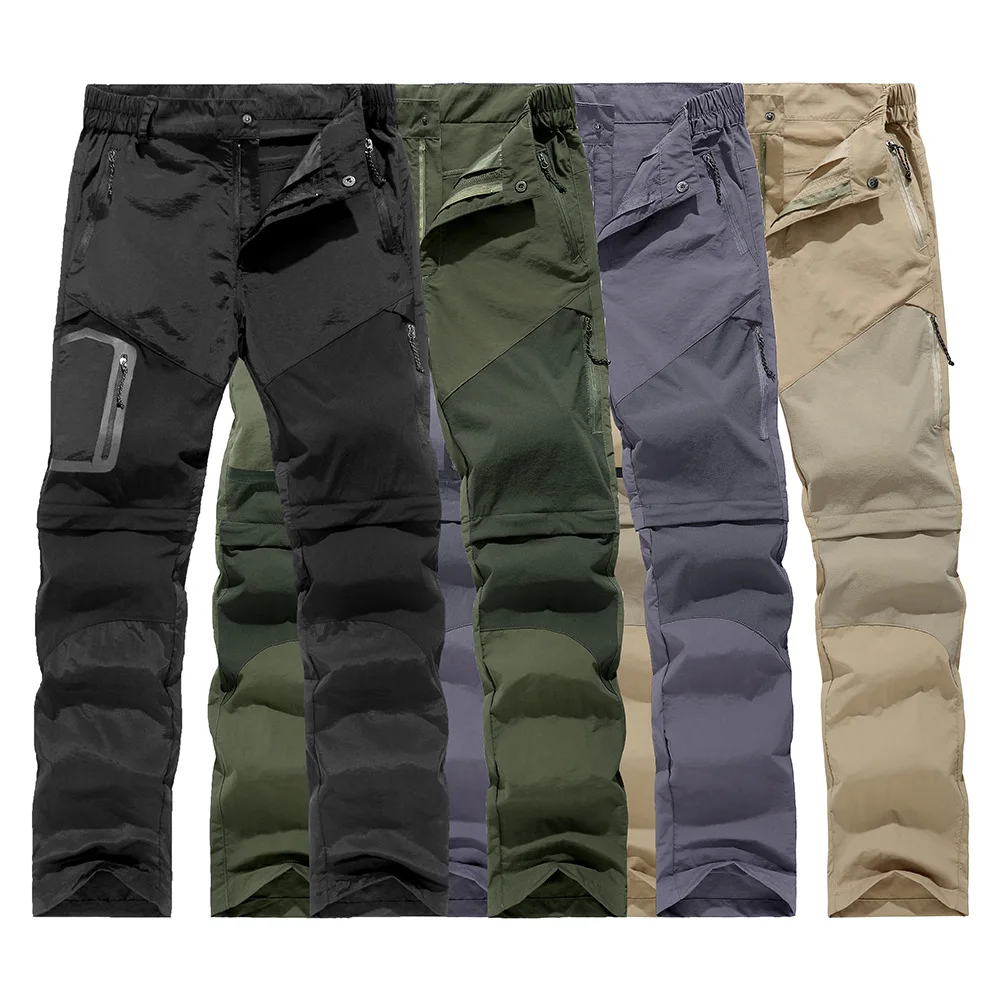 New summer and fall outdoor men's quick dry pants removable shorts waterproof breathable uv resistant cycling fishing pants