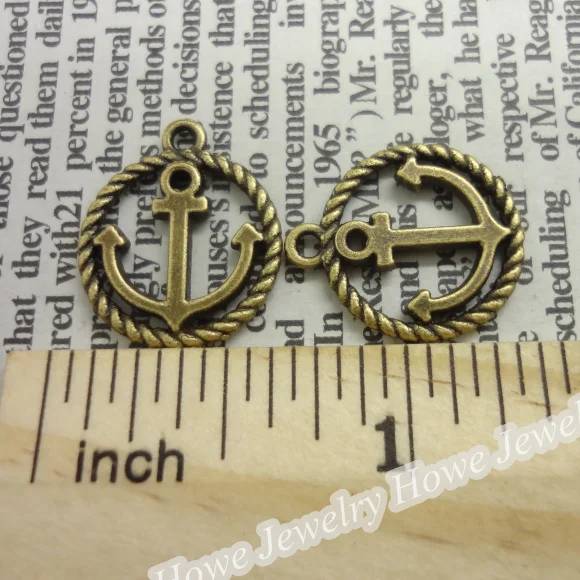 100 шт Подвески кулон в виде якоря античный бронзового цвета из цинкового сплава