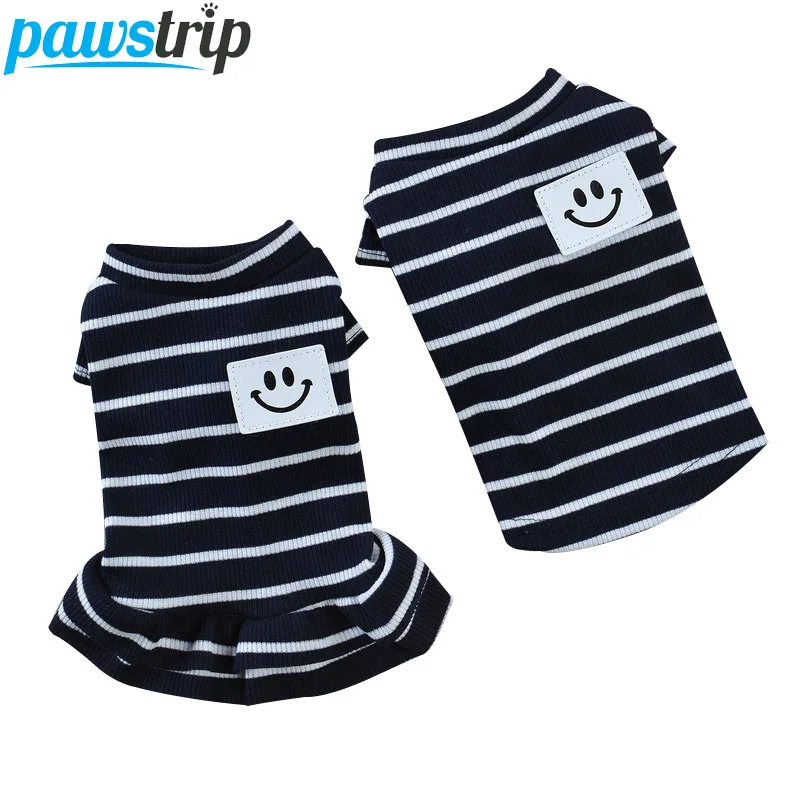 Pawstrip XS XL летняя одежда для собак Chihuahua Yorkie платье маленького щенка полосатая