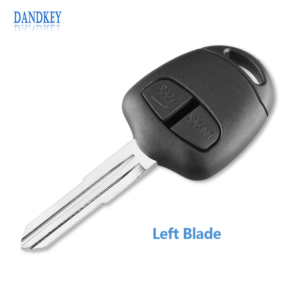 Left Blade Чехол для ключей Dandkey, запасная крышка, 2 кнопки, дистанционный ключ, корпус, невырезанный левый клинок для Mitsubishi Lancer Outlander Colt Mirage - Количество кнопок: Left Blade