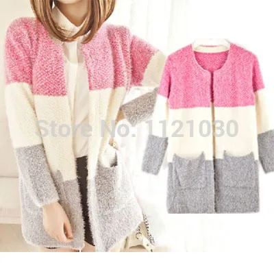 Женский мохеровый кардиган длинный зимний весенний |