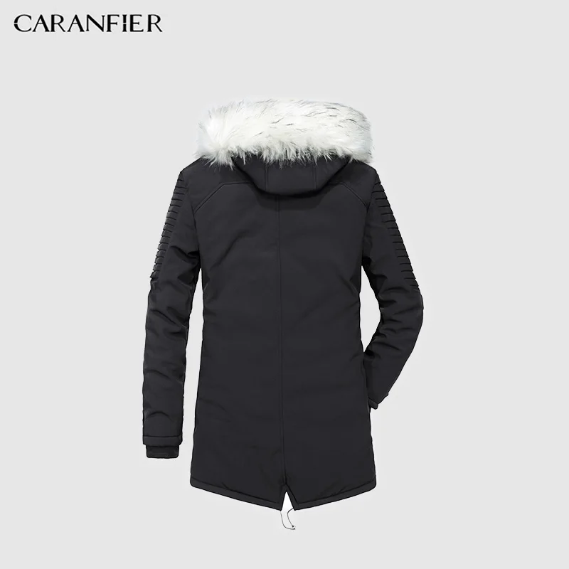 CARANFIER, Зимняя Мужская парка, куртка,, модная, повседневная, теплая, хлопковая, верхняя одежда, с капюшоном, Мужская парка, деловая, высокое качество, мужская одежда