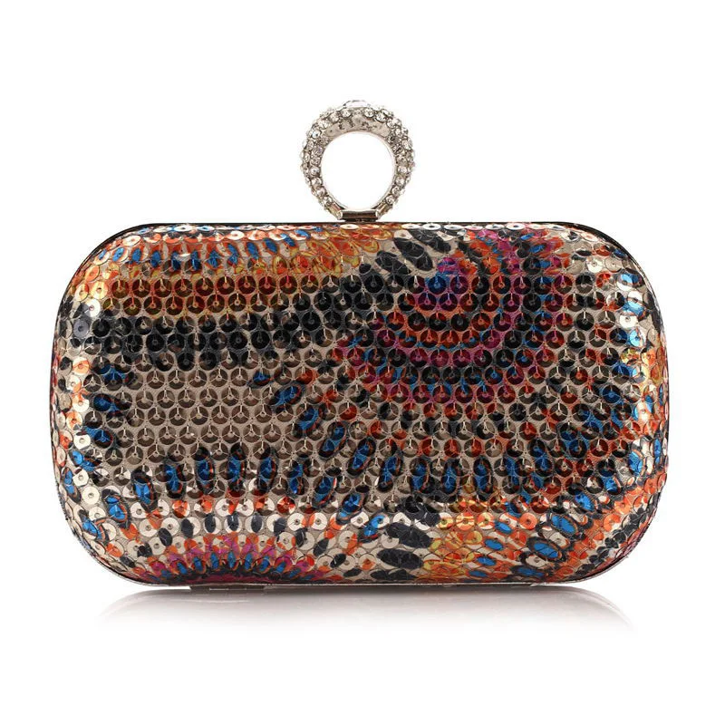 Женская сумка клатч Sequine 2016 со стразами и кристаллами павлина женская