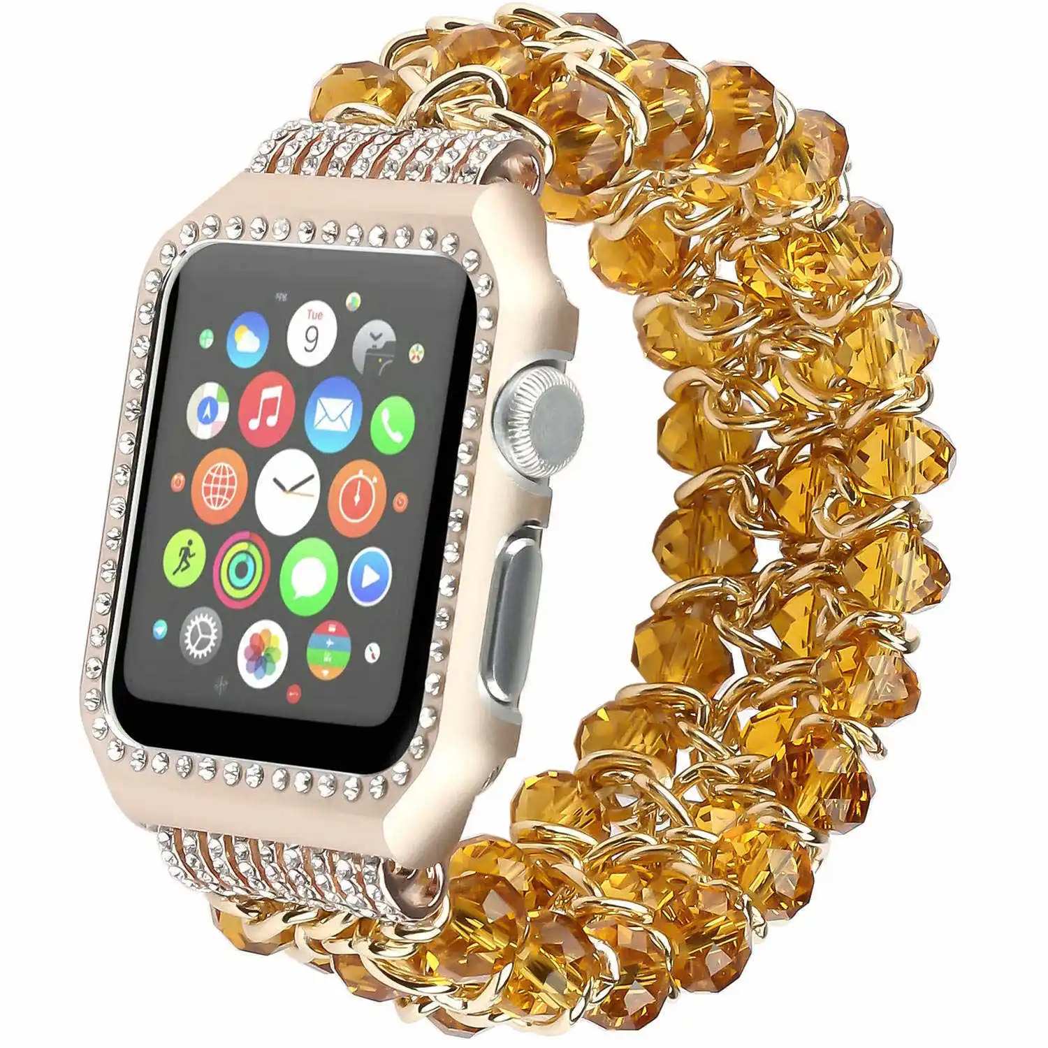 Браслет цепочка с бусинами DAHASE Jewel для часов Apple 38/42 мм ремешок на запястье iWatch Series