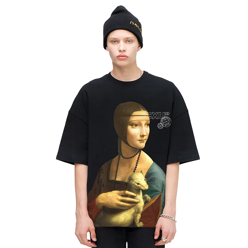 HISTREX Леонардо да Винчи известная картина с принтом модная мужская футболка