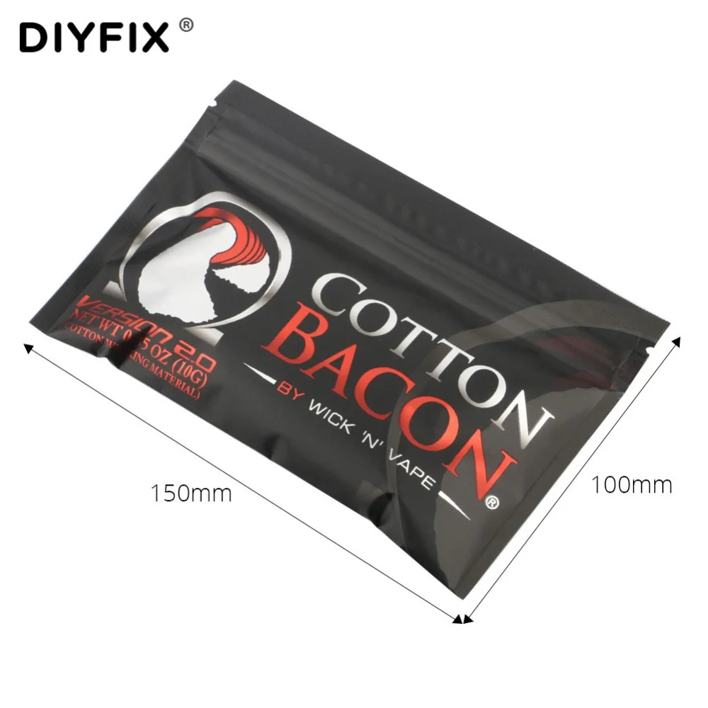 DIYFIX 1 сумка электронная сигарета органический хлопок бекон Мягкий DIY Мечта хлопок для RDA RBA танк распылитель нагревательный провод Vape хлопок