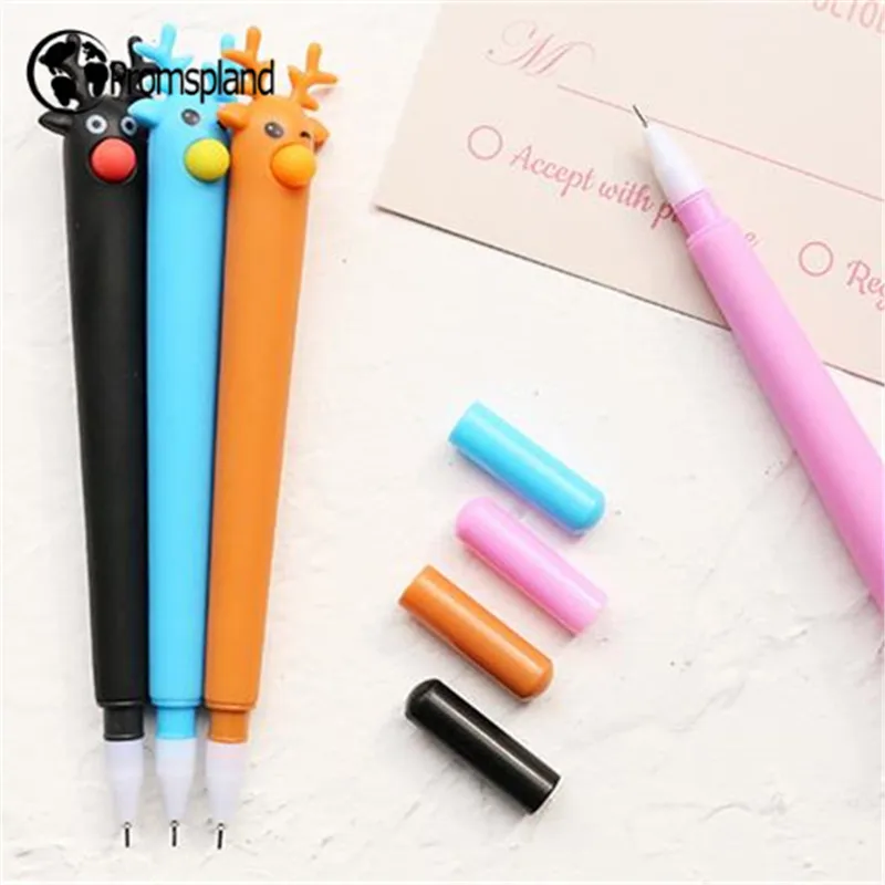 100PCS Pere David's Deer Gel Pen Animals Gels Office School Supplies Students Girls Gifts 0.5mm Stationery Canetas 15.5cm | Канцтовары
