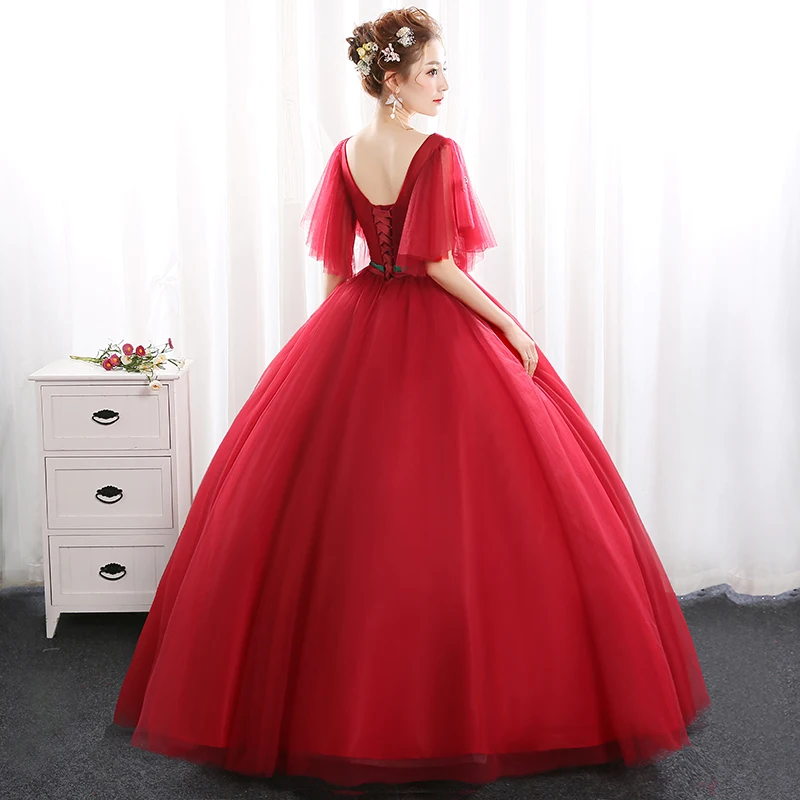 Ruthshen, новинка, Vestido De Quinceanera Rosado, бальные платья, красные Бальные платья, винтажные Аппликации, платье для выпускного вечера для 15 подростков