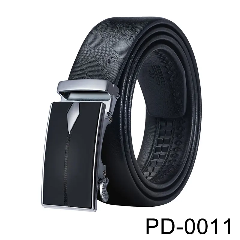 PD-0011-DE-A Hi-Tie мужской ремень из натуральной кожи для мужчин s качество модная Серебряная Пряжка ремень черный известный бренд cinturon hombre 160 см - Цвет: PD-0011-DE-A