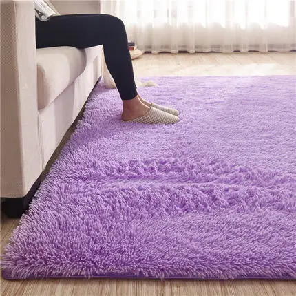 Light purple Плюшевый мягкий ворсистый ковер из альфомбры для гостиной, искусственный мех, 200*300 см, большой ковер для спальни, Нескользящие Коврики для дома - Цвет: Light purple
