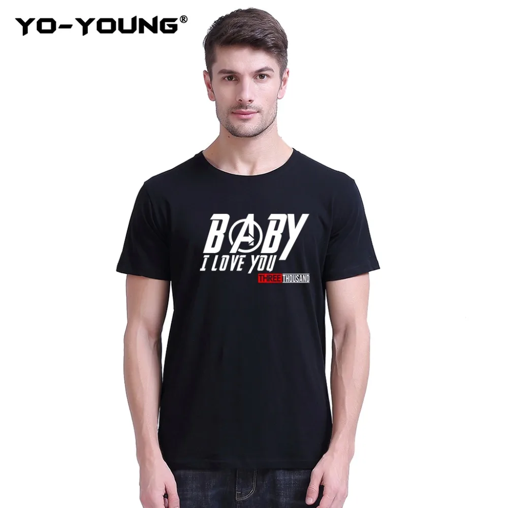 Футболки с надписью Yo Young I Love You 3000 мстители Железный человек Тони Старк унисекс