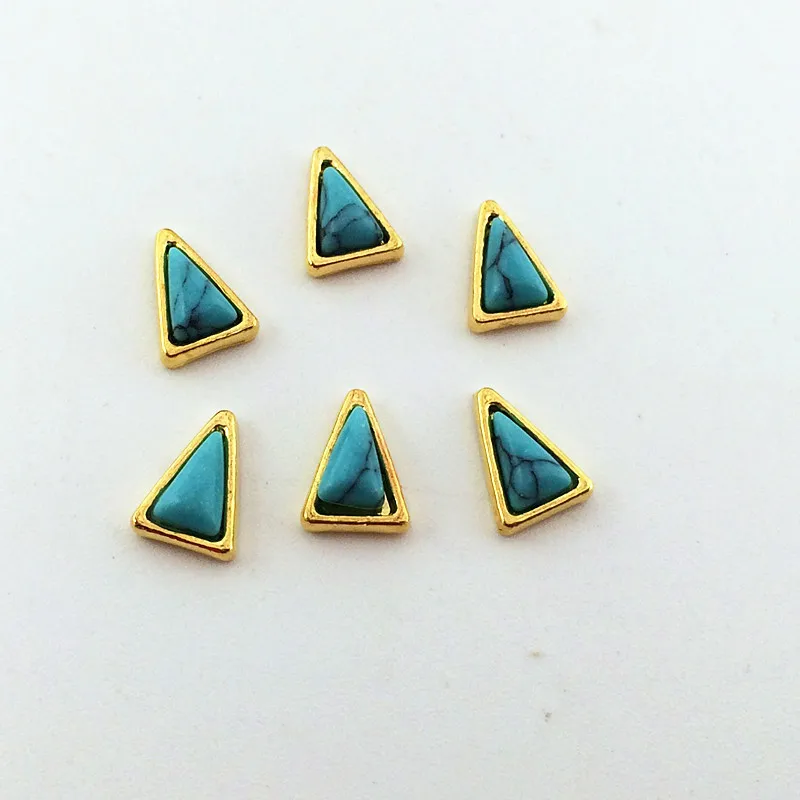 100 шт. Ретро японские металлические украшения для ногтей турецкий Бирюзовый