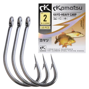 Крючок рыболовный Высокоуглеродистый, 1, 2, 4, 6, 8, 10, для ловли карпа, сома, с ушком, 10 шт.