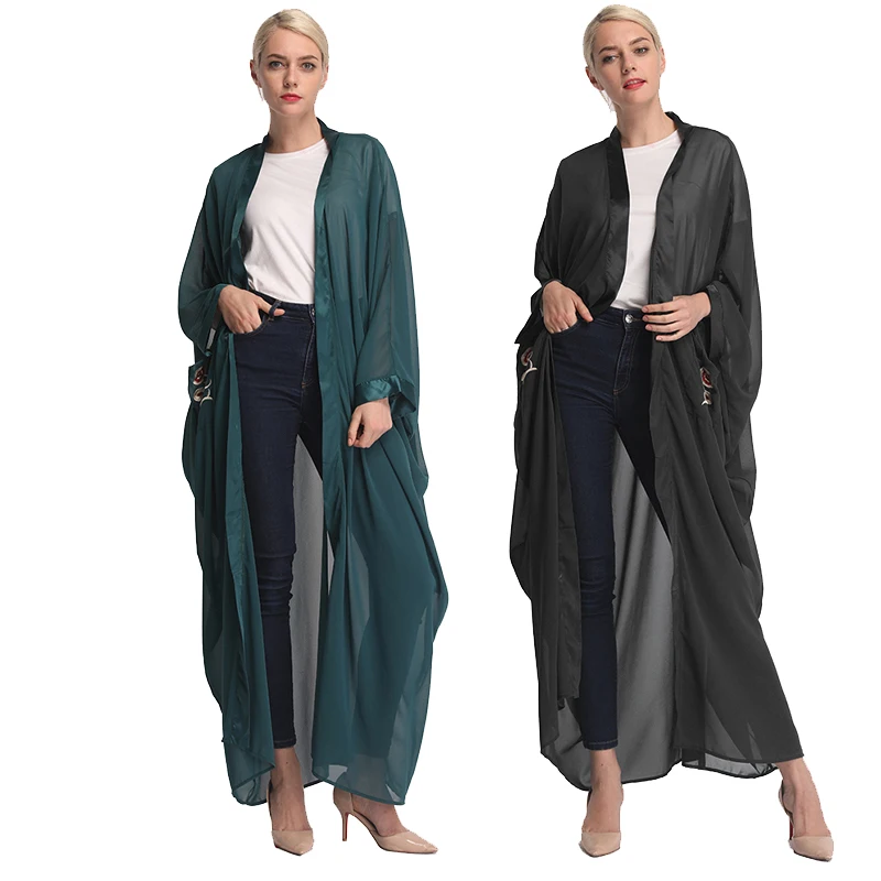 Сетчатый кафтан abaya Турция мусульманское платье исламское одежда хиджаб кимоно
