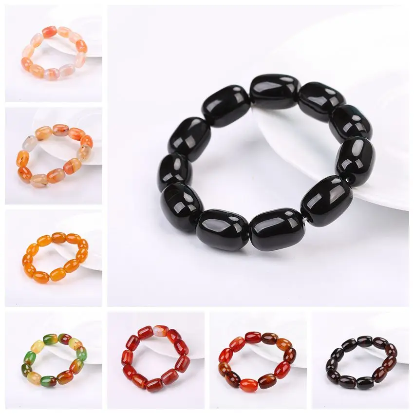 Браслет из крупного бисера натурального камня мужской тяжелый мотоциклетный