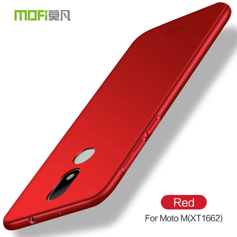 Для Motorola Moto M XT1662 чехол Mofi Жесткий задний полный Чехол для Moto M XT1663 5," матовый пластик Funda чехол s - Цвет: Red