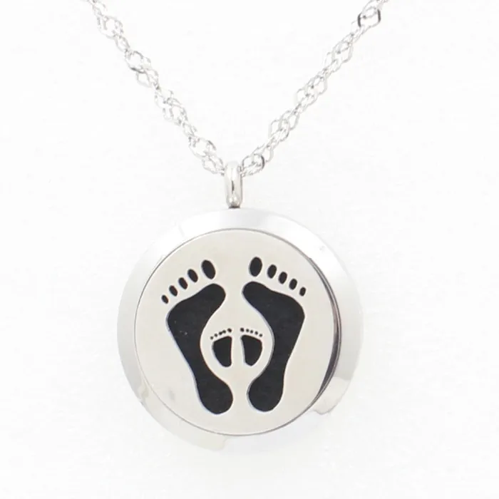Взрослые дети след 316L нержавеющая сталь духи медальон кулон ожерелье 30 мм