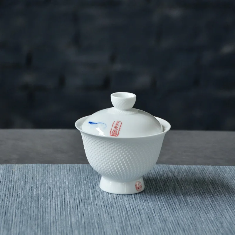 Fish gaiwan TANGPIN керамический чайник, чайник, ручная роспись, gaiwan, чайная чашка, рыба, китайские чайные наборы кунг-фу, 150 мл - Цвет: Fish gaiwan