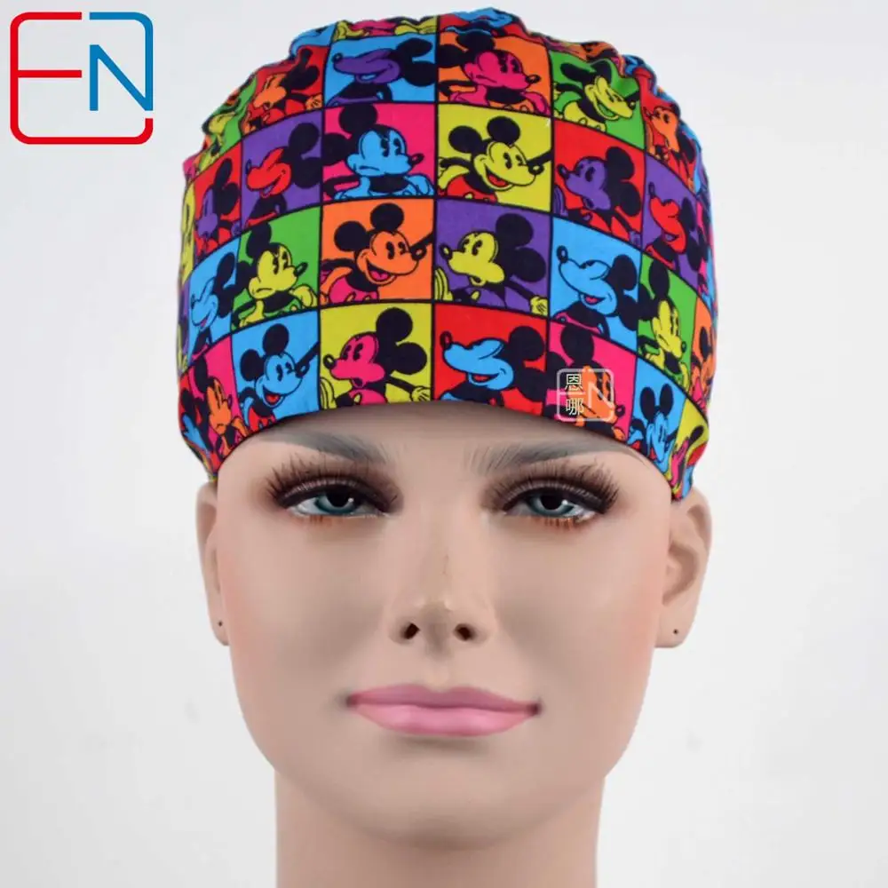 cap only Hennar, хирургическая Кепка с рисунком, Женский косметолог, для домашних животных, больниц, медсестер, хлопковая Рабочая кепка, маски, регулируемые медицинские шапочки, маска - Цвет: cap only