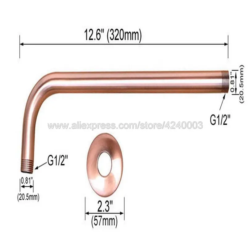 antique red copper wall shower head extension pipe 12 long shower arm arm bathroom accessories khh100 free global shipping