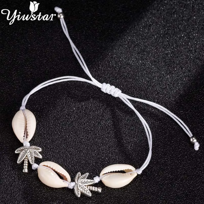 Yiustar, морские животные, черепаха, Пляжная оболочка, чокер, браслеты, для женщин, hombre, Boho, ювелирное изделие, ручная вязка, браслет, летняя раковина, подарки