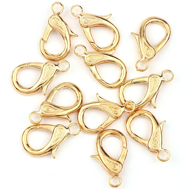 New Double-Leaf&ampShoes 20x31mm Gold&ampWhite K Lobster Clasps Hook Key Chain Components DIY Jewelry Bracelet Making Accessories |