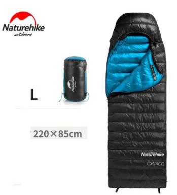 black L size Naturehike CW400 конверт Тип белый гусиный пух спальный мешок зимний теплый спальный мешок s - Цвет: black L size