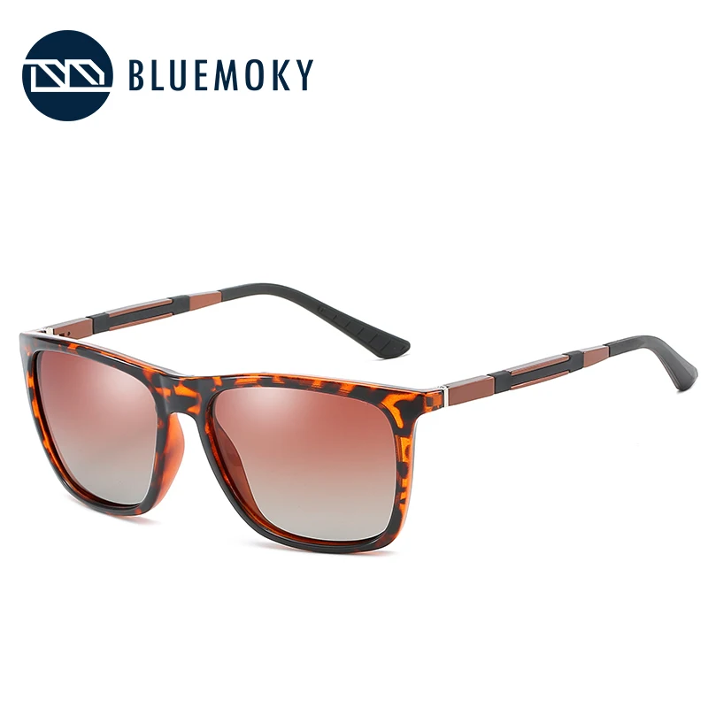 Мужские поляризованные солнцезащитные очки BLUEMOKY UV400 для вождения, Черные Квадратные Солнцезащитные очки для мужчин, Полароид, брендовые солнцезащитные очки для мужчин - Цвет линз: 003