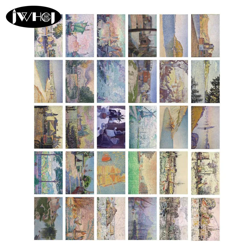 30pcs Mottled impression Postcard Travel scenery card Valentine's Day New Year Greeting Card Birthday Gift Message thanks cards | Дом и