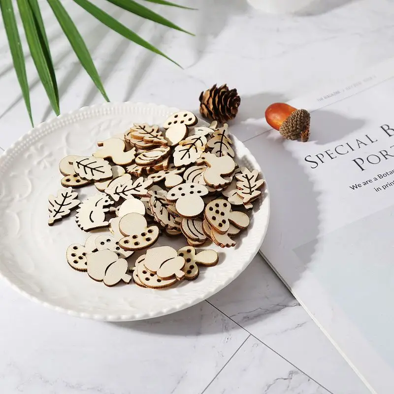 50 шт. лазерная резка дерево животные украшение деревянная форма ремесло