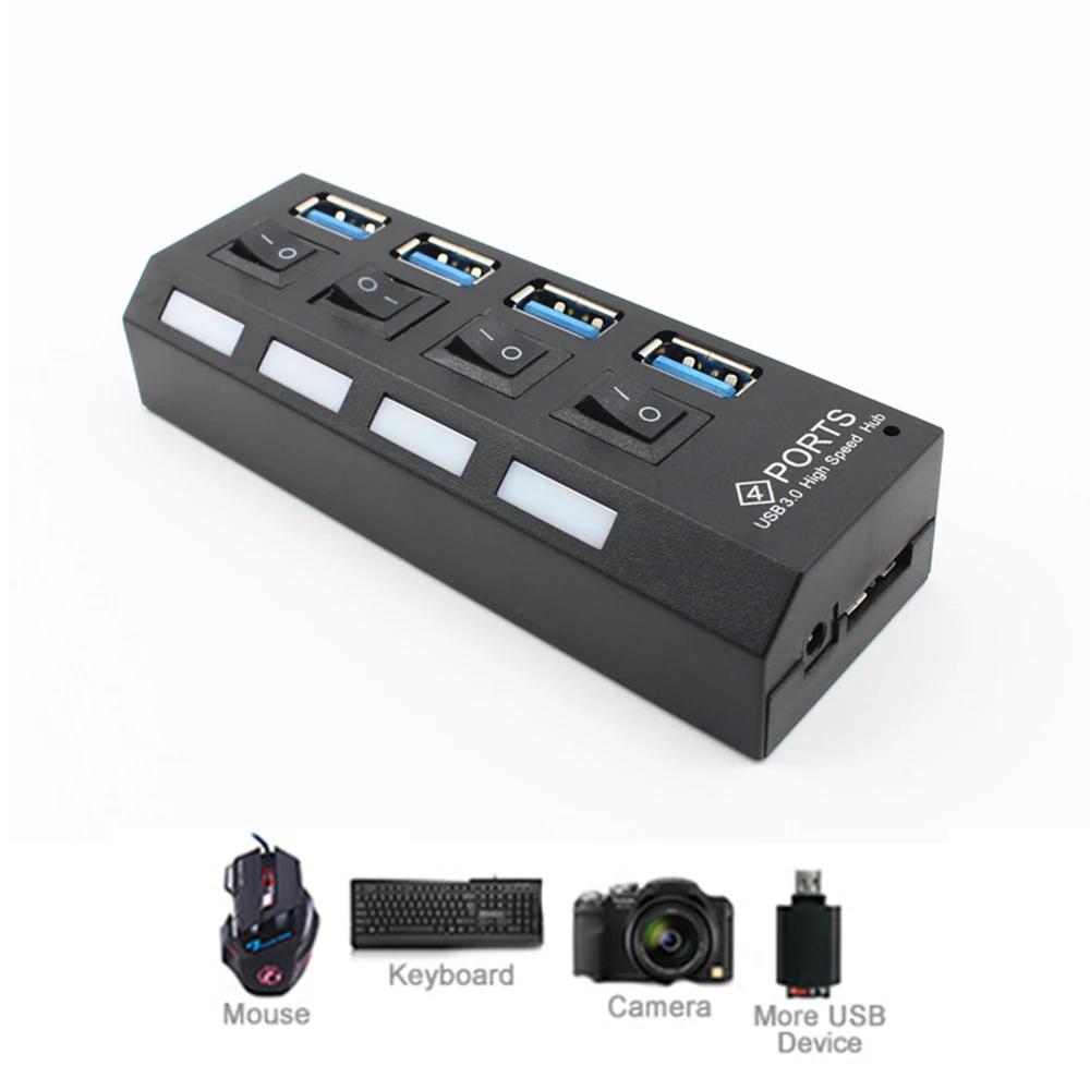 MiOYOOW usb-хаб 3,0 высокоскоростной 4/7 портов Мини Портативный 5 Гбит/с USB 3,0 концентратор разветвитель вкл/выкл переключатель для MacBook портативных ПК