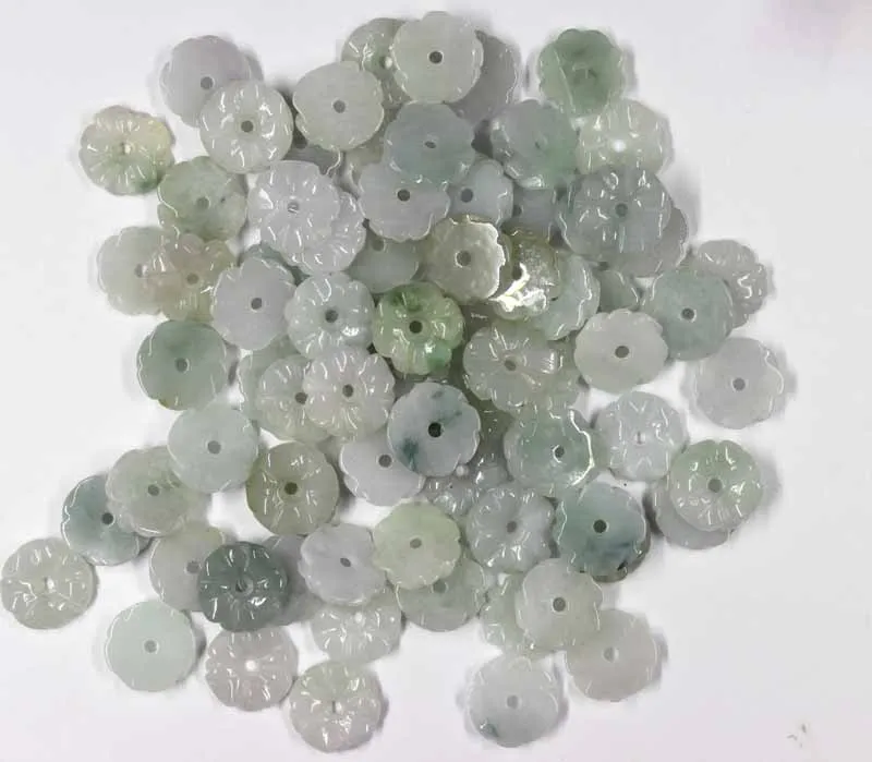 10 шт. Бирма нефрит натуральный нефрит DIY части тканые цветы ручной работы нефрит аксессуары