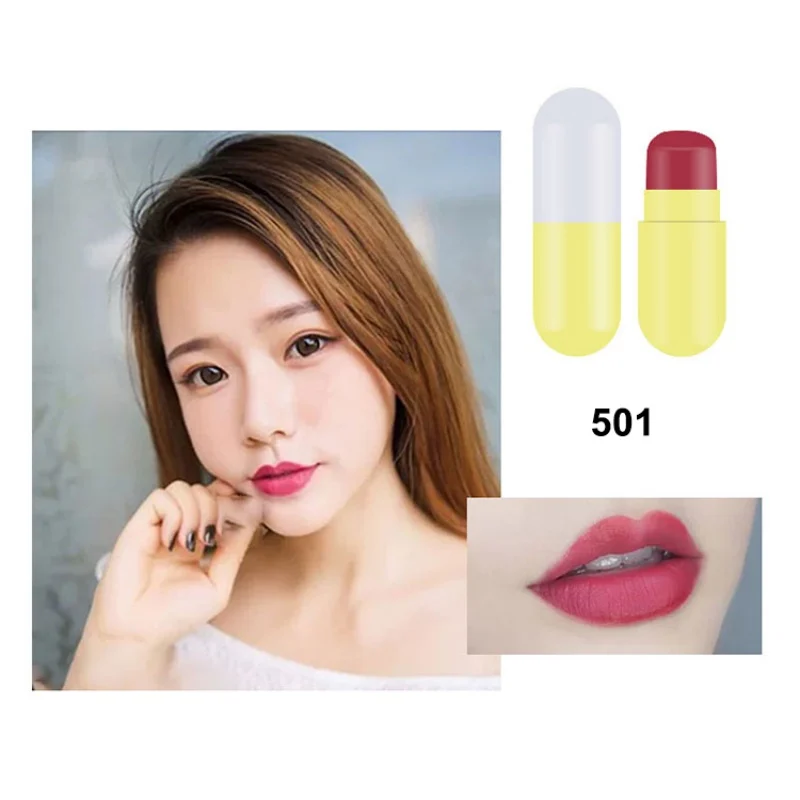 

New 5pcs/set Capsule Small Lipstick Set Moisturizing Long-Lasting Waterproof Non-Stick Cup Non Blooming Sexy Makeup Lipstick