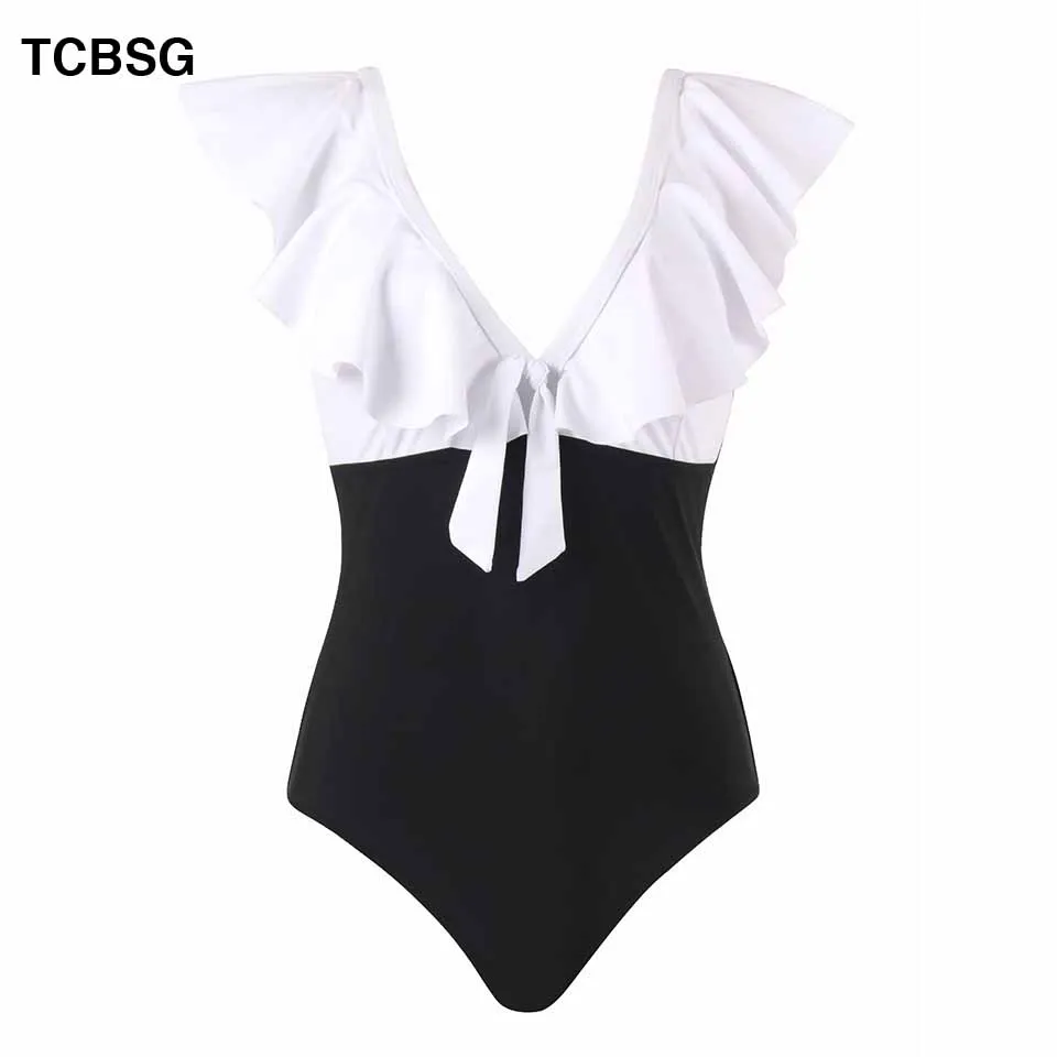 Купальный костюм TCBSG 2019 с открытыми плечами женский купальный цветочным принтом