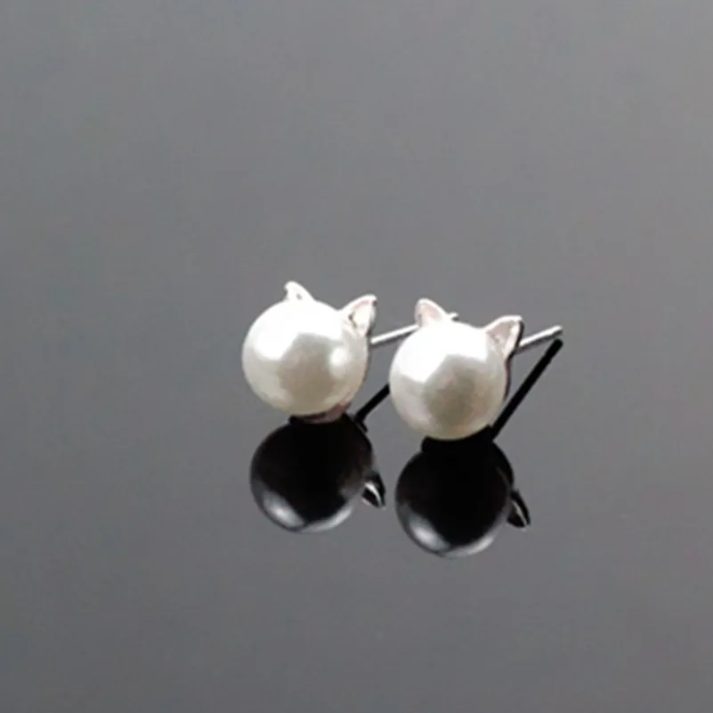 Новые модные ювелирные изделия серебряные милые серьги гвоздики с имитацией