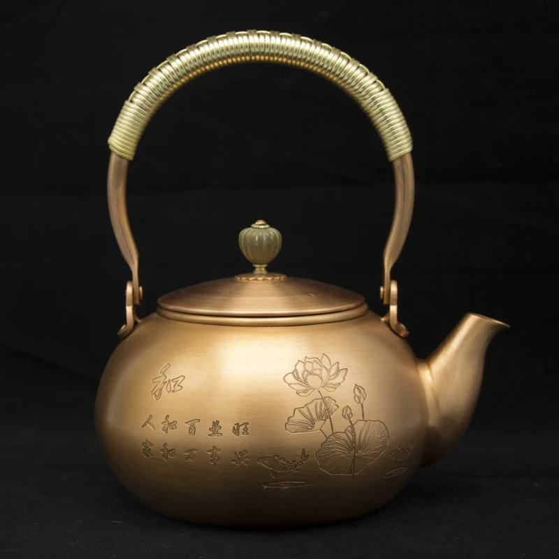 1.2л ручной работы Красный медный чайник стеклянный самовар керамический