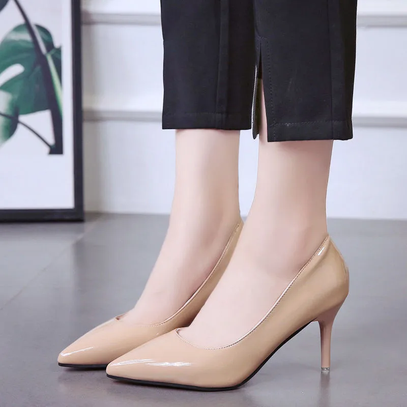 Туфли-лодочки женские на тонком каблуке с острым носком весна-осень 2019 | Обувь